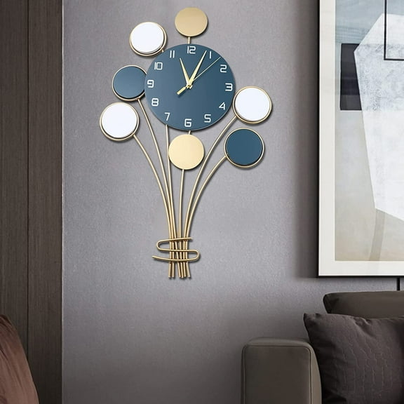 Miumaeov Large Wall Clocks Metal Decorative Wall Clocks for Home Decor Modern Silent Non Ticking Wall Clock for Living Room Bedroom Hotel Bar Restaurant