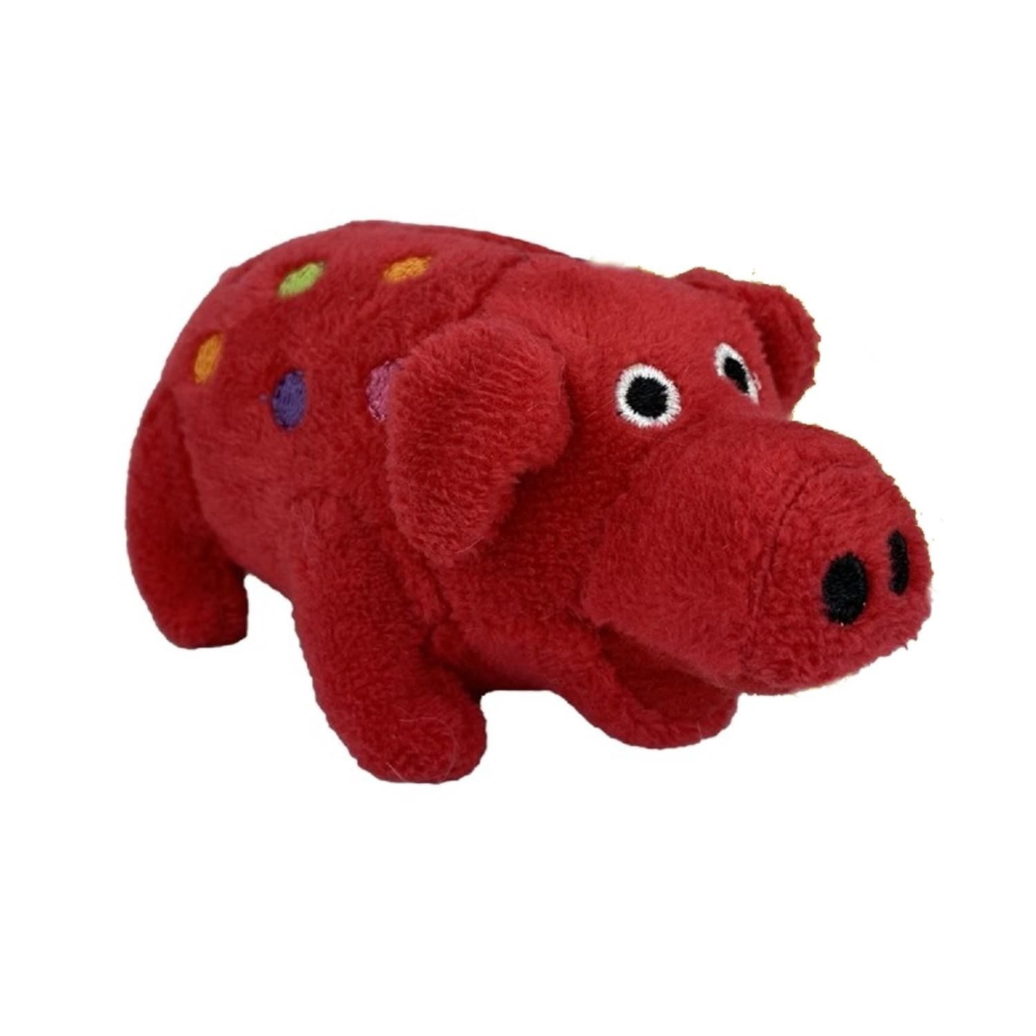 Adorable Large Dog Toys Big Oink Grunting Squeakers Polka Dot Soft Plush Pigs 9" (Blue)