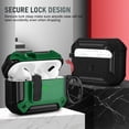 thumbnail image 2 of Airpod Pro Case Cover with Secure Lock Clip, Military Armor Series Full-Body Rugged Hard Shell for Men Women with Keychain Carabiner,Shockproof Protective Case for AirPod Pro,Green, 2 of 5
