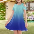 thumbnail image 3 of XADYUY Girls Summer Dress Size 7-8 Casual A-Line Sleeveless T-Shirt Dress for School Tie Dye Summer Crew Neck Swing Tshirt Dress Girls,Royal Blue 4-5 Years, 3 of 6