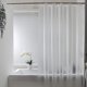 thumbnail image 1 of Revestimiento de cortina de ducha esmerilado EVA, impermeable, cubo de agua 3D, cortinas de ducha de baño transparentes, impermeables, semitransparentes, 12 ganchos, 1 of 6