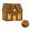 C Black, variant on Lighted Gingerbread Christmas Decor, 6.3 Inch Golden Miniature House for Indoor Tabletop Holiday Display, Gold Accent Christmas Ornament