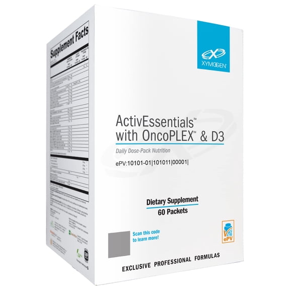 XYMOGEN ActivEssentials with OncoPLEX & D3 - Daily Multivitamin, Antioxidant & Omega-3 Nutrition Packets - Vitamin D3 & Glucoraphanin Support - Gluten-Free & Non-GMO - 60 Packets