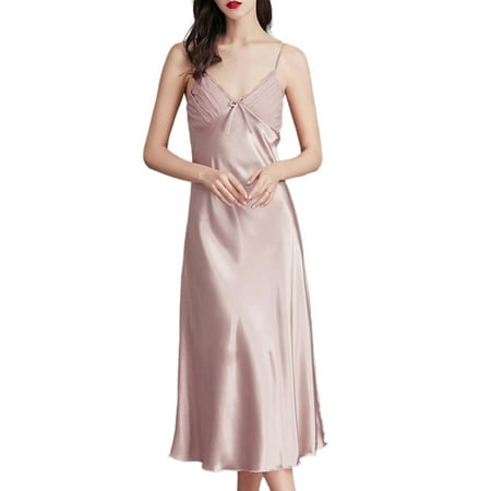 

Large Size Suspender Nightdress Female Summer Women Ice Silk Silk Nightdress Quick Dry Nightgown Womens Boxers Sleepwear