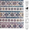 thumbnail image 6 of Luxee Designs  Alexandria Collection – 5×7 ft – Boho Geometric Area Rug – Bordered, High-Traffic, Pet-Friendly, Stain Resistance – Gray, Ivory Multi, 6 of 7