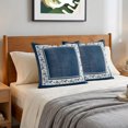 thumbnail image 6 of Pillow Covers 24x24 Set of 2, Navy Blue Spring Floral Throw Pillow Covers Decorative Couch Cushion Cover, Vintage Elegant Summer Botanical Microfiber Soft Pillowcases for Bedroom Living Room Sofa, 6 of 9