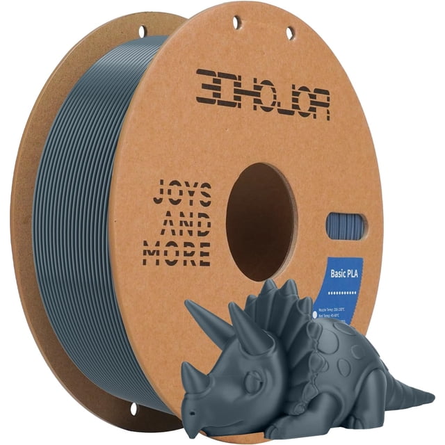 3D Printing Filament Basic PLA Filament 1.75mm 300mm/s 1kg Cardboard Spool Dimensional Accuracy +/- 0.03 mm Fit Most 3D FDM Printer-Grey