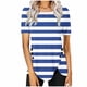 thumbnail image 1 of Blusas de Manga Corta para las Mujeres Botón Impreso Cuello Redondo Top Casual, Blusas para las Mujeres Casual, 1 of 6