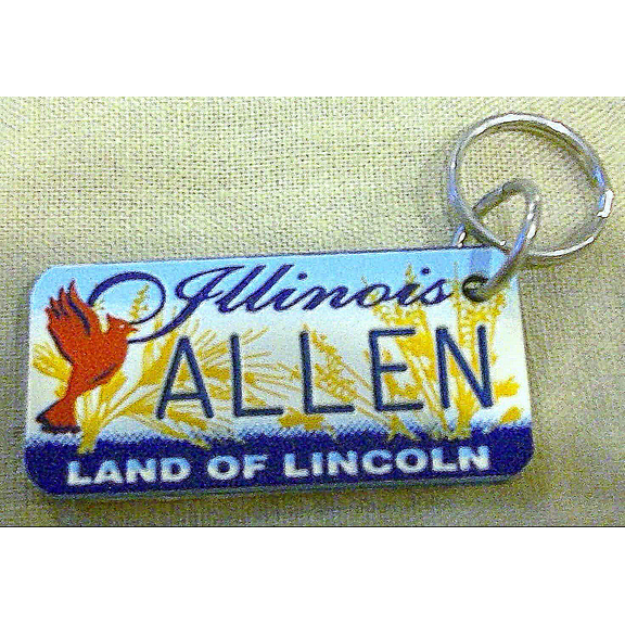 Illinois Land of Lincoln "Allen" Keychain, Key Holder, Key Ring New