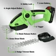 thumbnail image 3 of Hedge Trimmer Cordless, Electric Hedge Shears, 21V Garden Grass Shears Battery Hedge Shears, 2 in 1 Grass Trimmer with 2 Pack Li-Ion Battery and Charger for Shrub Garden Lawn and Pruning, 3 of 8