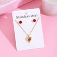 thumbnail image 2 of Cheapark Delicate Collarbone Necklace and Earrings Jewelry Set 304 Stainless Steel Gift Sparkling Sweet Design Valentine's Day T houghtful Gift for Her, 2 of 7