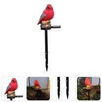 KONTONTY Red Resin Solar Bird Ornament Light for Garden Yard Decoration