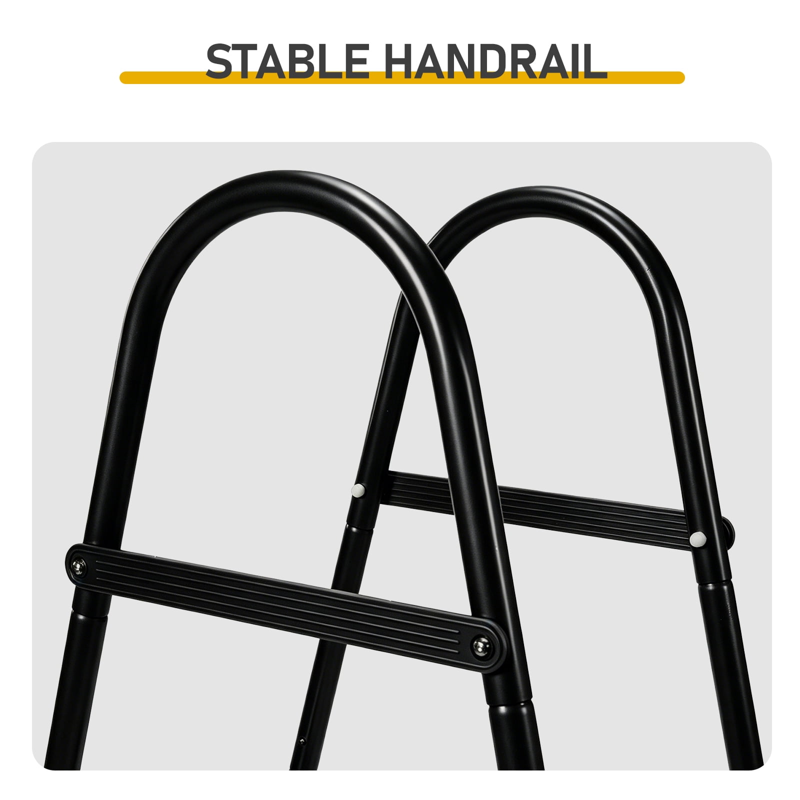 4-Step 52in Iron Pool Ladder (Black Frame + Black Steps)