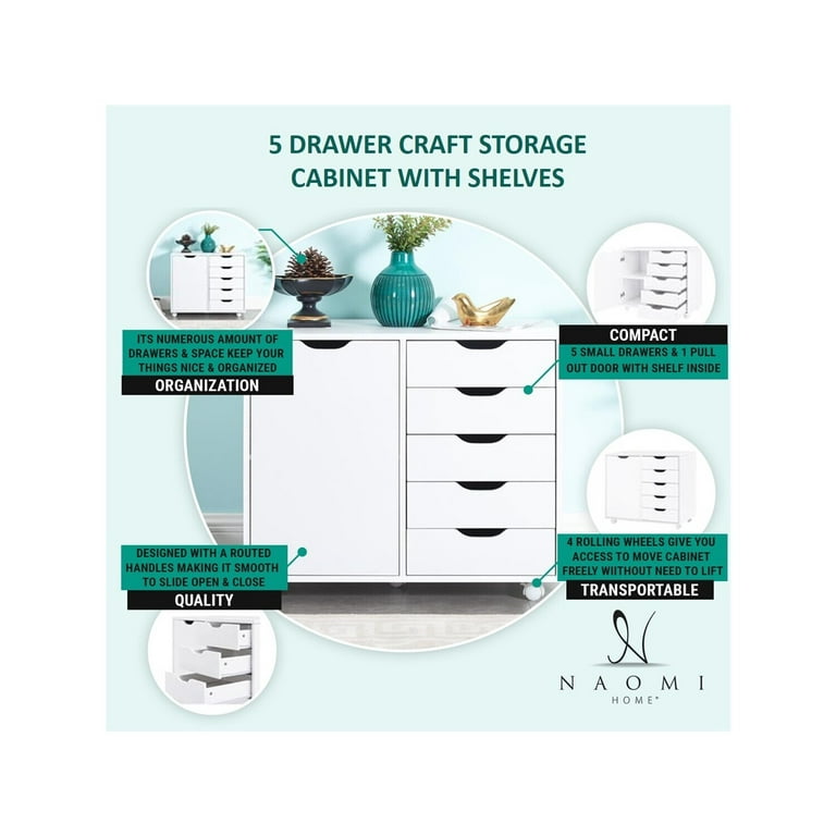  Naomi Home Ultimate Sewing & Craft Storage Cabinet - 5