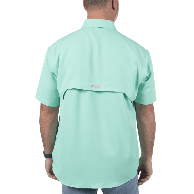 Realtree Opal Green Mens Short Sleeve Fishing Guide Shirt- XL 