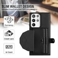 thumbnail image 2 of ELEHOLD Leather Wallet Case For Samsung Galaxy S22 Plus,Premium Leather Material with Back Card Holders Magnetic Button Full Body Shockproof Luxury Case,Black, 2 of 6