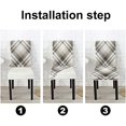 thumbnail image 4 of Black Tan Creamand Gray Plaid Dining Chair Slipcovers Set of 6,Removable Washable Parson Chair Covers for Dining Room,Living Room,Kitchen, 4 of 6