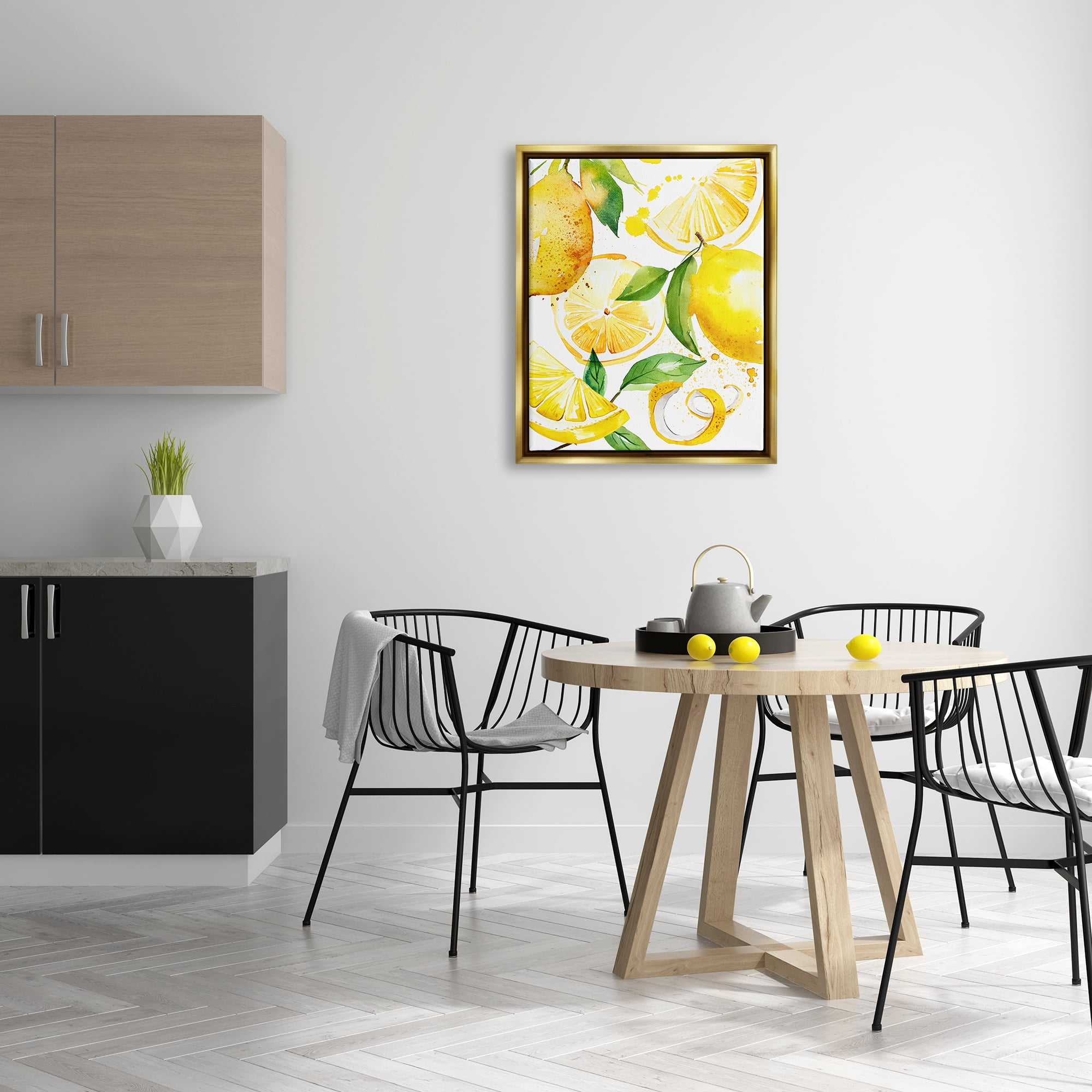 Stupell Industries Modern Lemon Peels Food & Beverage Painting Gold Floater Framed Art Print Wall Art, 25 x 31