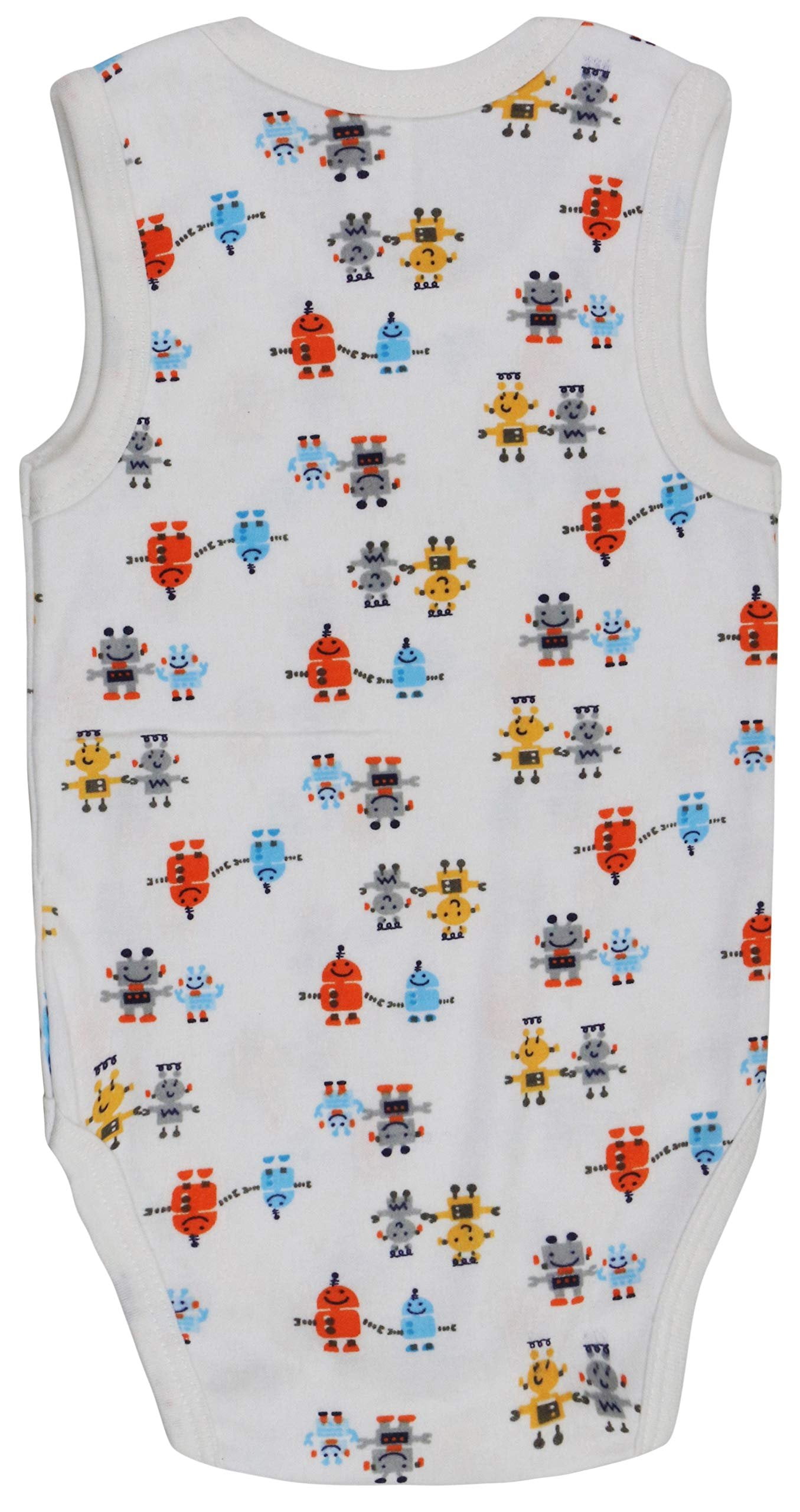 ToBeInStyle Boy's Pack of 4 Ultra-Soft Cotton Baby Tank Top Bodysuits - Animals - 0-3 Months Old