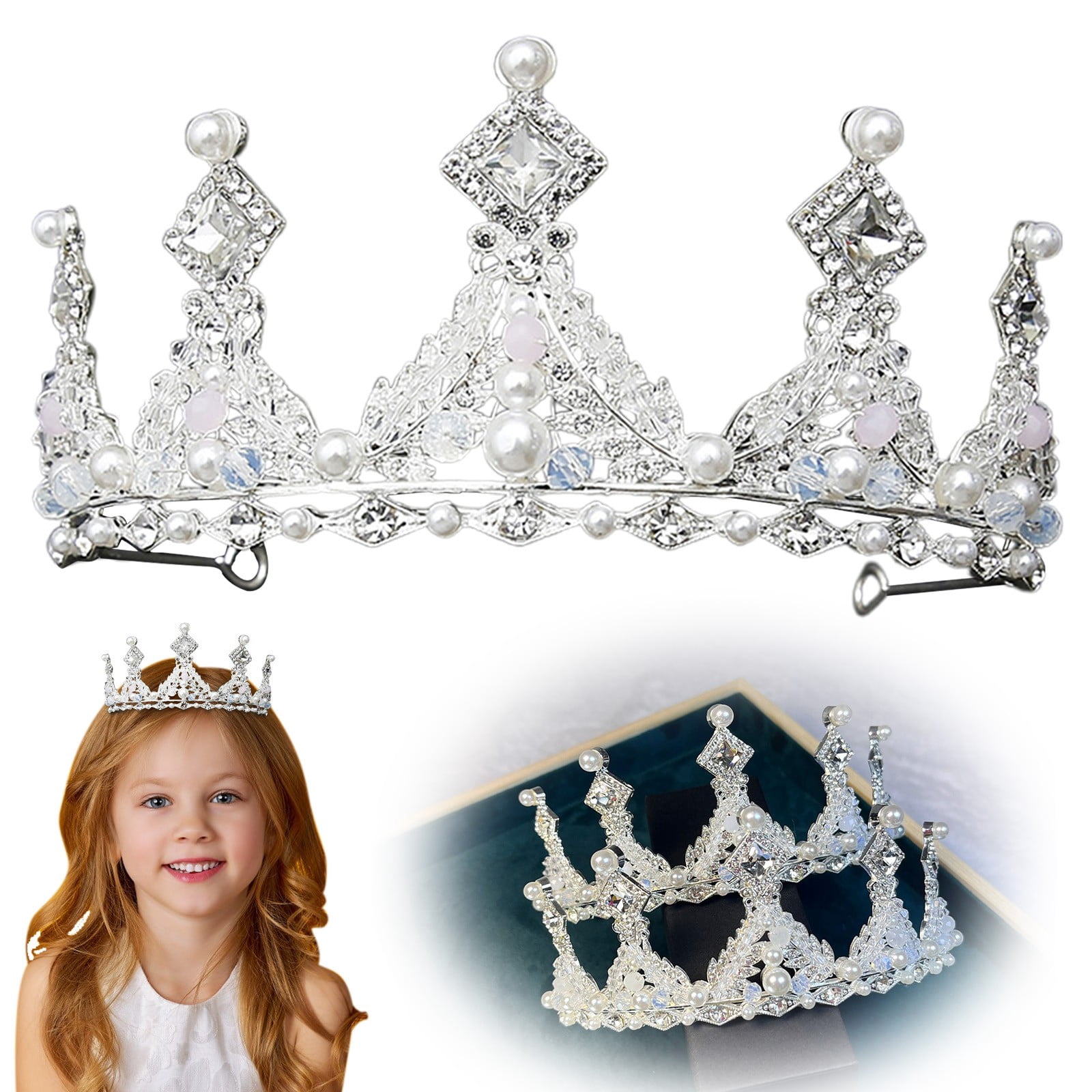 Gold Rhinestone Crown Tiara Elegant All Occasion Women Girls  display picture 3