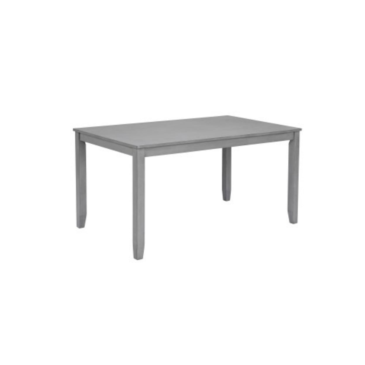 45.5" Rectangular Wood Dining Table for 4, Modern Farmhouse Kitchen Table, Solid Wood Legs, MDF & Birch Veneer Dining Desk for Small Spaces, Gray