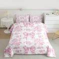 thumbnail image 2 of Homewish Pink Bowknot 3-Piece Full Size Comforter Sets for Children Teens Girls,Dreamy Princess Bedding Comforter Set,Chic Floral Flowers Lightweight Bedding Sets,Luxury Bedroom Decor,Reversible, 2 of 8