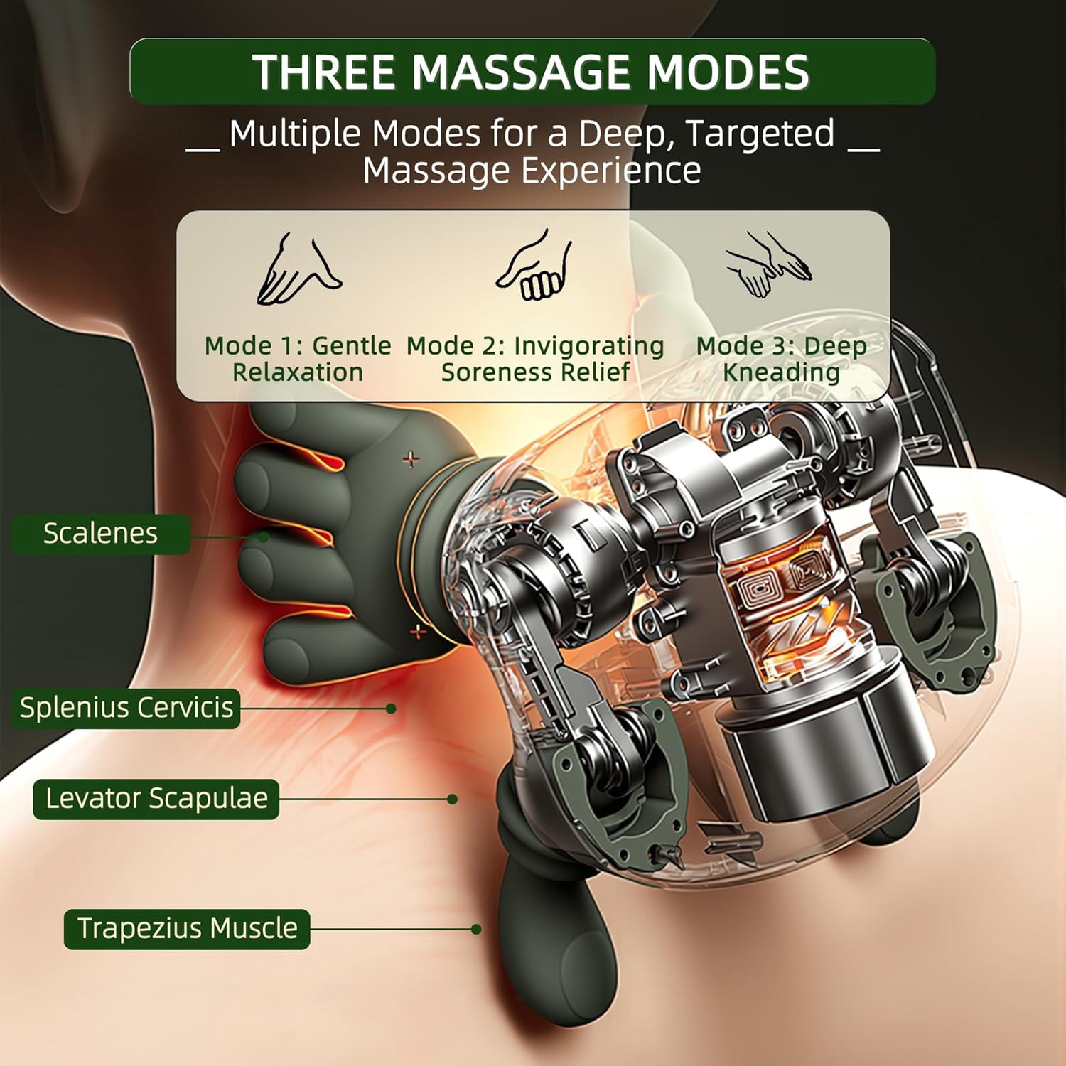 Neck Massager with Heat -  Pain Relief Deep Tissue, Simulated Human Hand Design 4D Kneading for Neck, Back, Shoulder