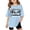 Sky Blue, variant on Kids Drop Shoulder Print Short Sleeve T Shirt Top for 3-14 Years Kids T-Shirts for Girls Fashionable Graphic Shirts for Tween Trendy Clothes