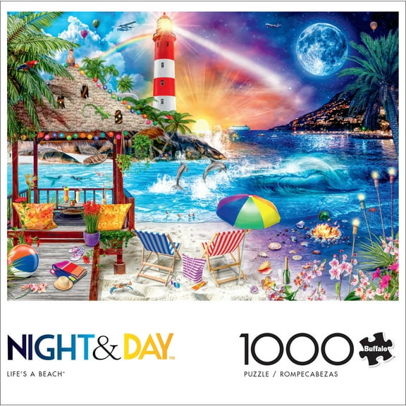 Buffalo Games Night & Day Life's A Beach 1000 Pieces Jigsaw Puzzle