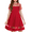Red, variant on Oudiya Girls Contrast Mesh Short Sleeve A Line Party Dresses Red Formal Dress with Pockets for Tween 5-12Y