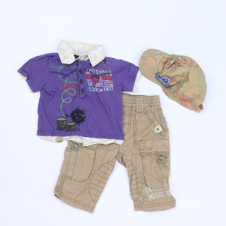 

Pre-owned Catimini Boys Purple | Khaki Apparel Sets size: 6 Months
