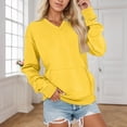 thumbnail image 2 of Fall Sweatshirts for Women Fashion V Neck Solid Color Long Sleeve Pullover Sweatshirt with Kangaroo Pocket Oversized Casual Loose Fit Fall Winter Clothing, 2 of 5