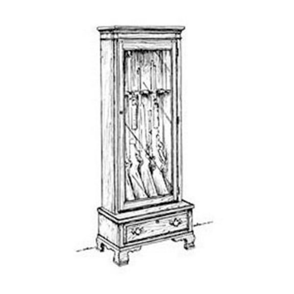 Woodcraft Project Paper Plan To Build 5 Barrel Gun Cabinet - Material Not Included