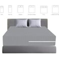 thumbnail image 4 of 100% Egyptian Cotton L Shape Zipper Mattress Cover, 800 TC, 6 Inch Deep Pocket Olympic Queen Size (66x80), Stripe Silver, 4 of 6