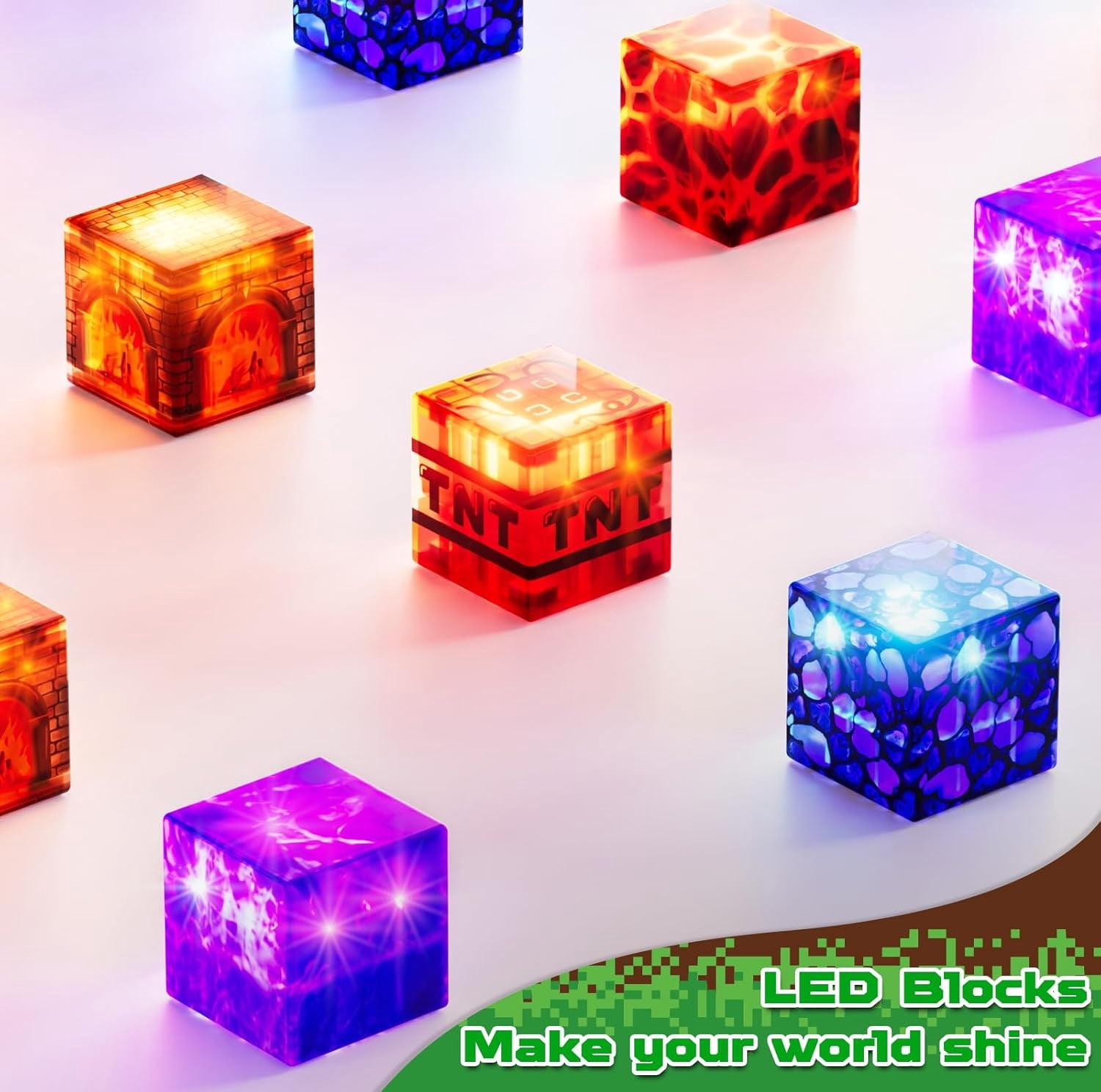 Annexfun Magnetic Blocks - 300 Pcs with Light Up Blocks Dinosaur Volcano Forest Castle Set -  Kids Classroom Toy for Toddlers STEM, Construction Stacking Toy Kids 3+ Birthday Gifts