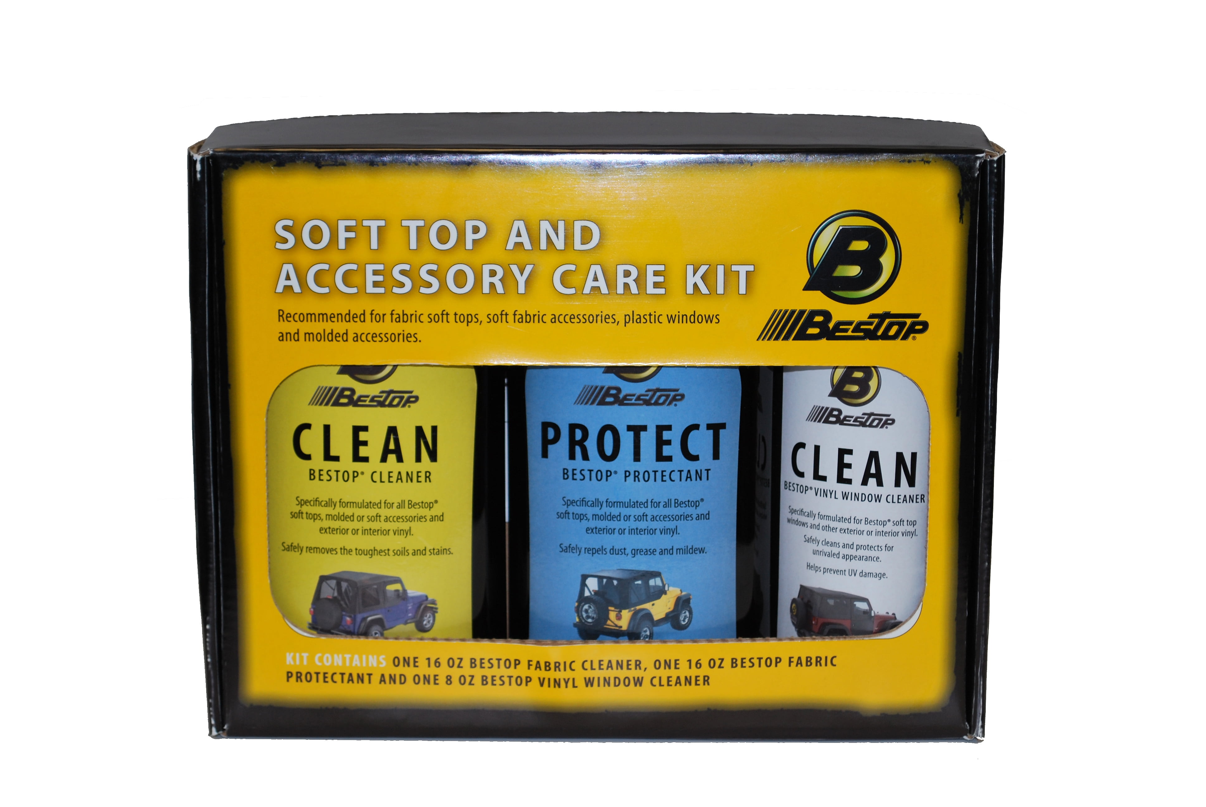 Bestop 11205 00 Soft Top Care Kit With One 16 Ounce Vinyl Cleaner One bestop-11205-00-soft-top-care-kit-with-one-16-ounce-vinyl-cleaner-one