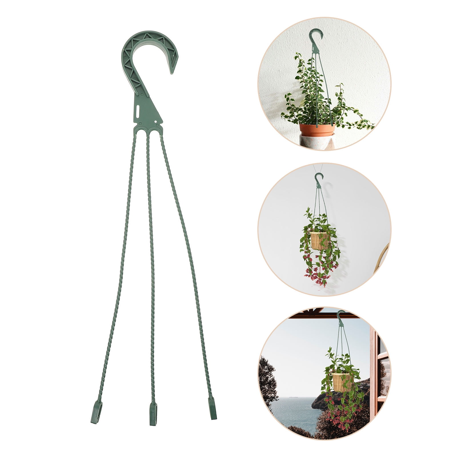 HOMEMAXS 10 Pcs  Plastic Hanging Basket Hooks Hanging Planter Holders Flower Pot Hangers for Outside Plants