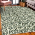 thumbnail image 3 of Floral Decorative Rug, Medieval Victorian Petals Baroque Blooms Swirls Flourish Spring Illustration, Quality Carpet for Bedroom Dorm and Living Room, 6 Sizes, Hunter Green, by Ambesonne, 3 of 4