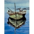 thumbnail image 2 of Bansemer, Roger 19x24 Gold Ornate Wood Framed with Double Matting Museum Art Print Titled - Oyster Boat, 2 of 4