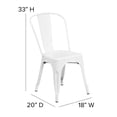 thumbnail image 3 of Pemberly Row Modern Metal Stackable Dining Side Chair in White, 3 of 7
