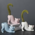 thumbnail image 4 of Ceramic Cat Planter Vase with Adorable Tail Design for Indoor and Succulents, 4 of 6