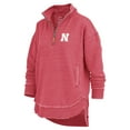 thumbnail image 2 of Women's Pressbox Scarlet Nebraska Huskers Northfork Sojourn Poncho Quarter-Zip Sweatshirt, 2 of 3