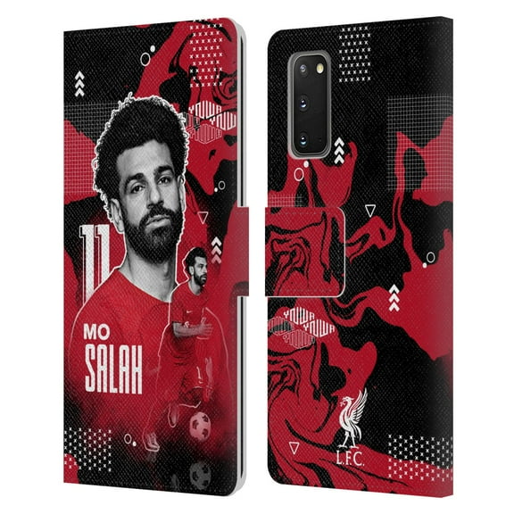 Head Case Designs Officially Licensed Liverpool Football Club 2022/23 First Team Mohamed Salah Leather Book Wallet Case Cover Compatible with Samsung Galaxy S20 / S20 5G