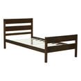 thumbnail image 5 of Miniyam Wood Twin Size Bed with Headboard for Kids and Teens, Espresso, 5 of 7
