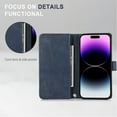 thumbnail image 6 of Compatible with Samsung Galaxy S22 Ultra Wallet Case,RFID Blocking PU Leather Folio Magnetic Closure Protective Cover with Wrist Strap Outer Slide Credit Card Holder Kickstand Men Women,Darkblue, 6 of 11