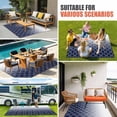 thumbnail image 4 of Morocco Blue Outdoor Rug for Patio/Deck/Porch, Non-Slip Large Area Rug 5 x 7 Ft, Gradient Geometric Plaid Modern Lattice Indoor Outdoor Rugs Washable Area Rugs, Reversible Camping Rug Carpet Runner, 4 of 8