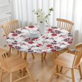 thumbnail image 3 of Pioneer Flower Floral Print Pattern Round Fitted Tablecloth with Elastic Edge,Dining Table Cover Waterproof,Outdoor Round Tablecloth for Camping,Dining,Indoor and Outdoor, 3 of 7
