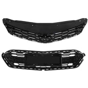 Genrics New Front Upper Lower Bumper Grill Grille 2PCS Fit for Chevrolet Cruze 2016 2017 2018