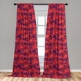 thumbnail image 4 of Ambesonne Modern Curtains, Underwater Creature Like Dot, Pair of 28"x95", Dark Coral and Purple, 4 of 4