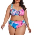 thumbnail image 3 of WILLBEST Trajes de Baño Para Mujer, Conjunto de Bikini de Estilo Sexy de Talla Grande Para Mujer, Traje de Baño Colorido Con Efecto Tie-Dye Ajustable, Traje de Baño de 2 Piezas de Cintura Alta, 3 of 8
